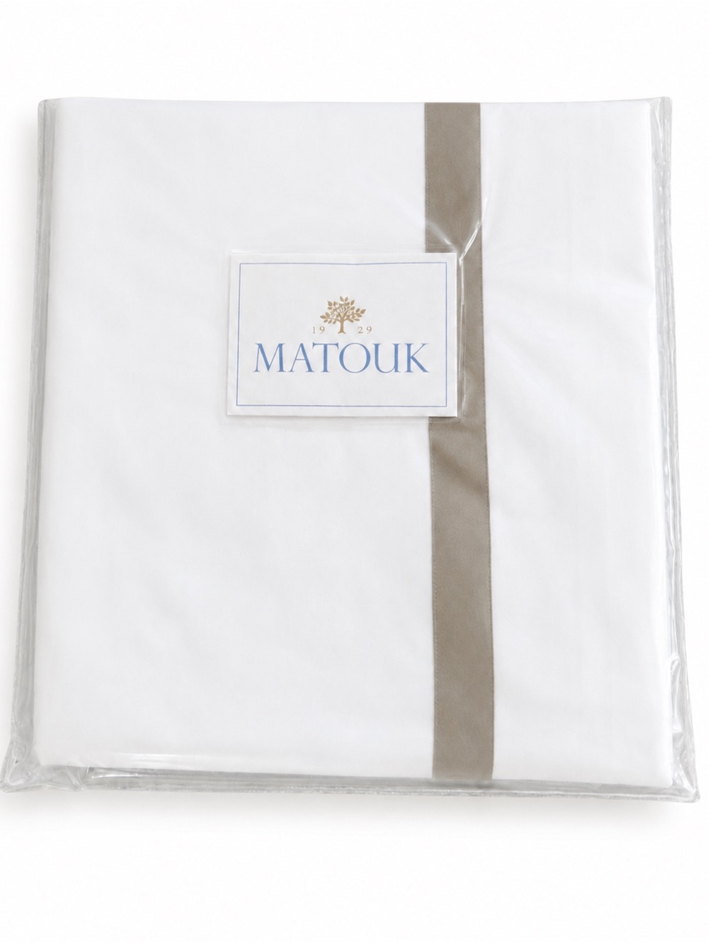 Matouk Lowell Full Queen Flat Sheet Khaki 600TC Egyptian Cotton New